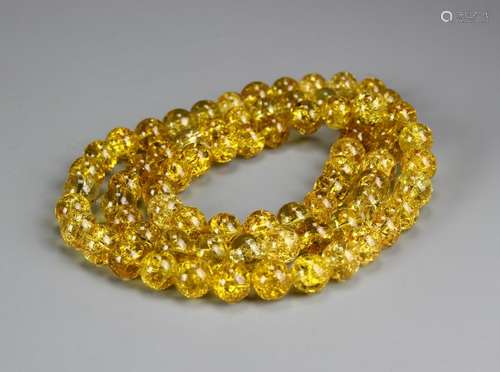 Chinese Yellow Crystal Necklace