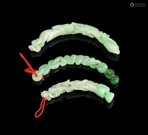 Three Chinese Jadeite Pendants