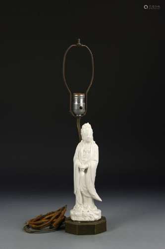 Chinese Blanc de Chine Guanyin Lamp