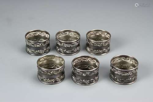 Six Silver Napkin Rings