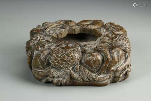 Chinese Carved Brush Washer