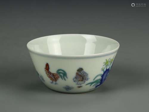 Chinese Doucai Chicken Cup