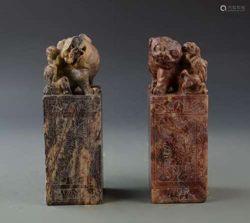 Chinese Pair Foo Lion Seal