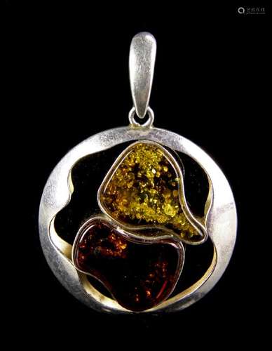 Amber Silver Pendant