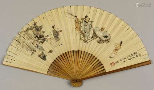 Chinese Fan Painting, Attributed to Wu Qing Lu