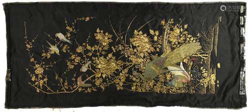 Chinese Gilt Couched Embroidery, Birds