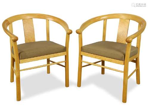 Pair of Berkeley Mills Horseshoe armchairs