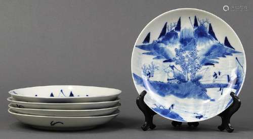 Chinese Blue-and-White Porcelain Plates