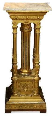 American Victorian gilt pedestal