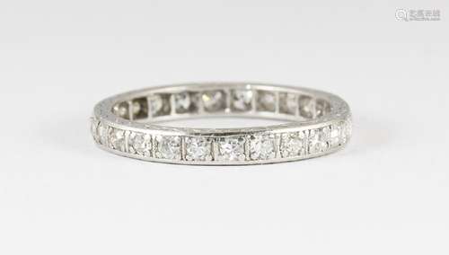 Diamond and platinum eternity band