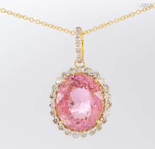 Tourmaline, diamond and 18k yellow gold