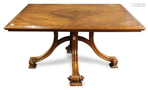 Contemporary walnut dining room table