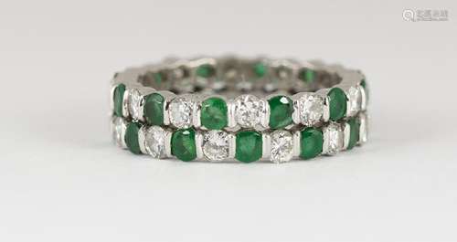 Tiffany & Co. emerald, diamond and platinum eternity