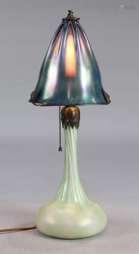 Tiffany style favrile glass table lamp