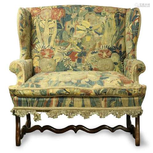 French Provincial wing back settee