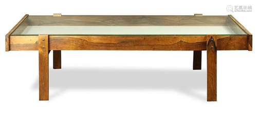 Modern rosewood display coffee table