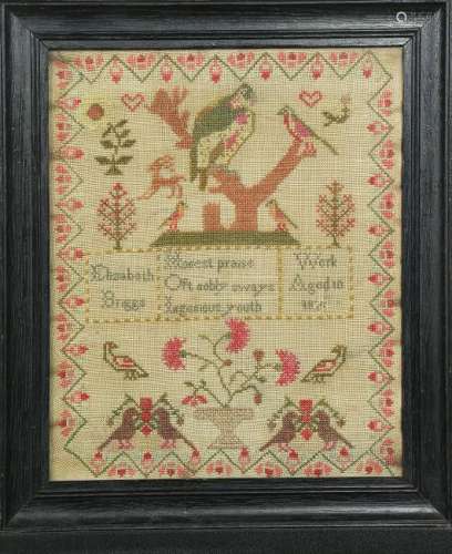 Needlework sampler, executed by Elizabeth Briggs