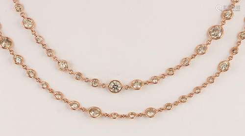 Diamond and 18k rose gold necklace