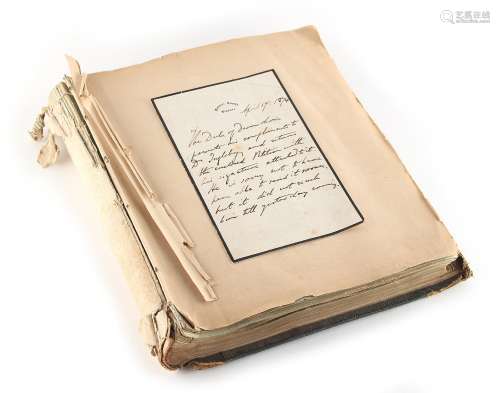 Property of a deceased estate - an album of manuscript letters, autographs and envelopes dating from