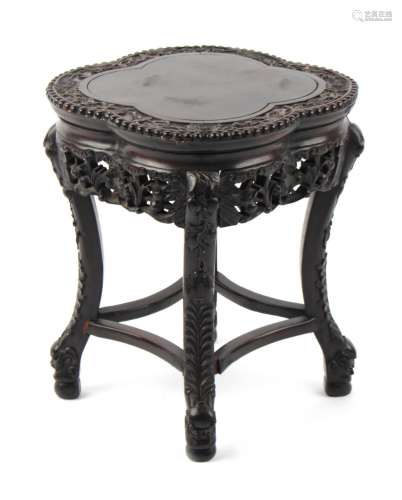 Property of a lady - a late 19th century / early 20th century Chinese carved hardwood occasional