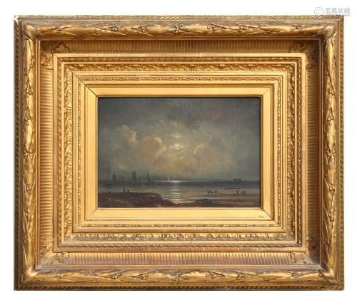 Property of a lady - Henrietta Gudin (1825-1876), attributed to - MOONLIT COASTAL SCENE WITH