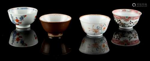A group of four 18th century Chinese porcelain tea bowls including famille rose (4).