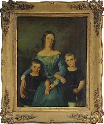 Porträtmaler 19.Jh., Caroline von Madroux (geborene Gräfin Leiningen-Westerburg, 1822-1851) mit