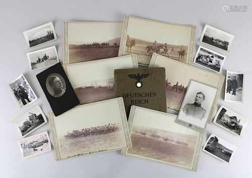 Konvolut Militär - Aufnahmen 1884 - 1940er Jahre, Feldpost WK I, Reisepass etc. Eduard von