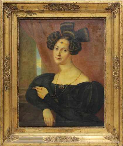 Porträtmaler 19.Jh., Porträt der Louise von Madroux (geborene Freifrau von Girardi-Castell zu