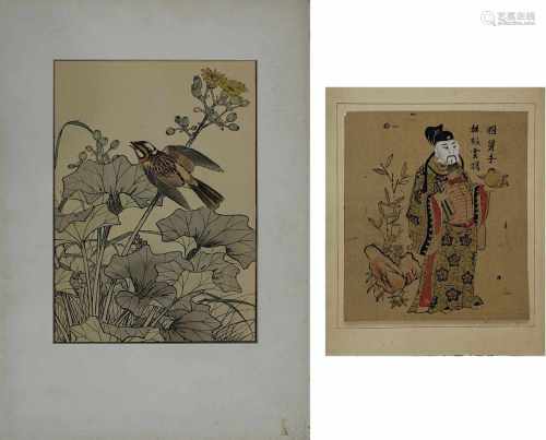 Imaro Keinen (1845-1924), japanischer Farbholzschnitt mit Vogelmotiv aus der 1891 erschienenen Serie
