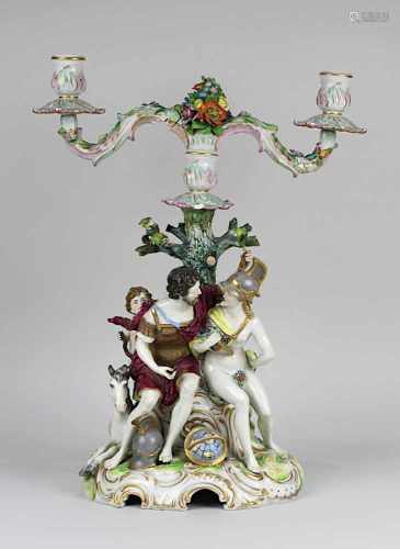Porzellanfigur Aphrodite und Ares, wohl Passau, um 1910, Porzellan weißer Scherben, polychrom auf