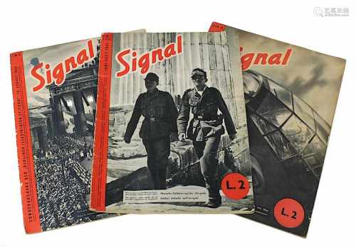 Drei Exemplare der Propagandazeitschrift Signal 1940/41, Deutsches Reich 1933-1945, Ausgaben vom 10.
