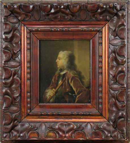 Porträtmaler 19. Jh., Halbporträt eines Militärs des frühen 18. Jh. in Harnisch und Samtjacke, Öl