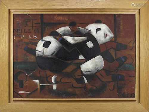 Feinstein, Guy (geb. 1929 Alexandria, Ägypten), Rugby-Spieler, Öl auf Platte, rechts unten
