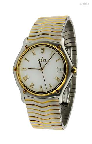 Ebel Sport Classique Herrenarmbanduhr, Stahl-Gold, Eta-Quarzwerk, Edelstahlarmband mit Doppel-