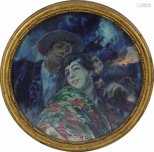 Zo, Henry Achille (Bayonne 1873-1933 Onesse-et-Laharie), Spanisches Paar, qualitätsvoll gemalt,