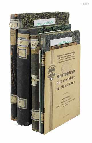 Sechs Bücher und Schriften zu Planzen-, Garten-und Obstbau 19./20.Jh.: Hüttig, O. - Der Deutsche