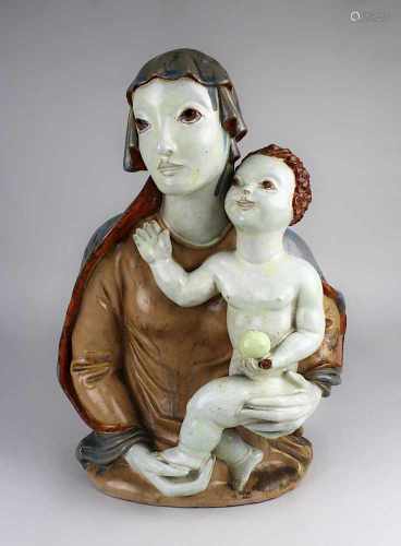 Kuhn, Bernhardine (Dina), (wohl Wien 1891), Keramikfigur Maria mit dem Jesusknaben, um 1920-1930,