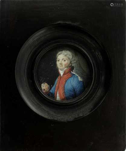 Miniaturmaler Ende 18. Jh., Porträt des Freiherrn von Girardi-Castell in Hauptmannsuniform, wohl
