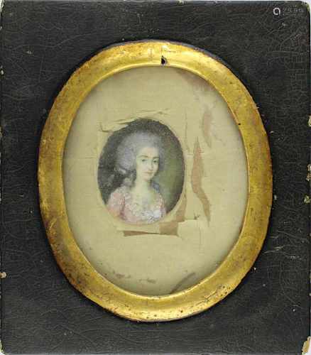 Miniaturmaler Ende 18. Jh., Porträt der Henriette von Madroux (Colmar 1766 - 1831), wohl auf