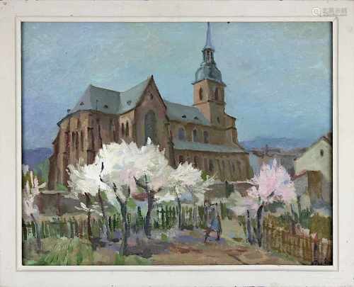 Eberle, Richard (Sulzbach 1918-2001 Saarbrücken), Blick auf die Stiftskirche St. Arnual -