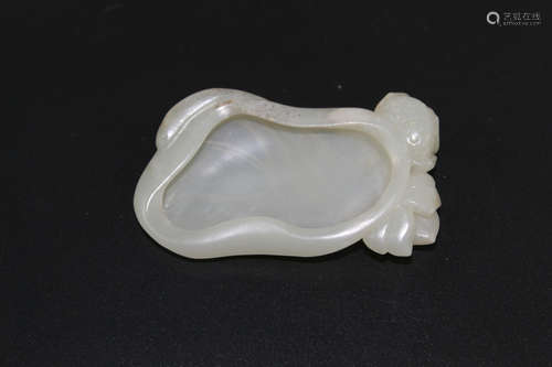 Chinese white jade brush washer.