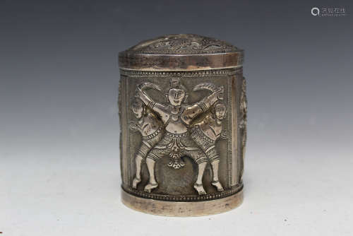 Southeast Asian silver box.
