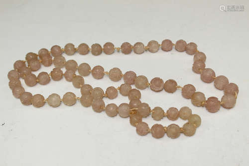 Rose quartz necklace.