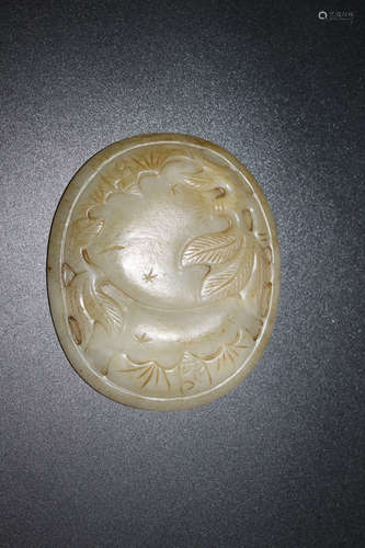 Chinese jade peach plaque.