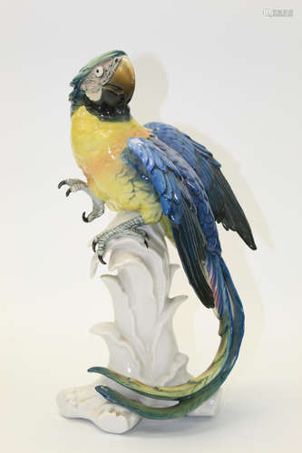 Karl Ens Vintage Large Parrot Bird Macaw Porcelain