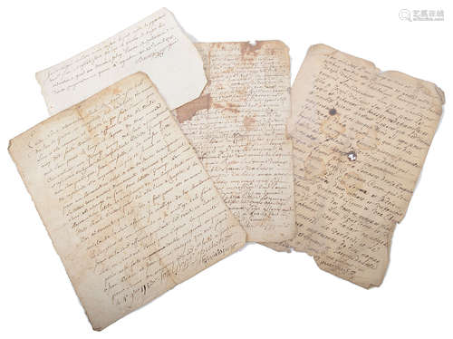 An album of 18th century Fr. letters and legal documents