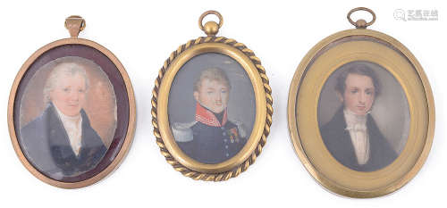 Three early 19th century portrait miniatures