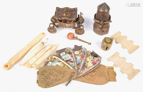 A small collection of 19th century and later sewing items