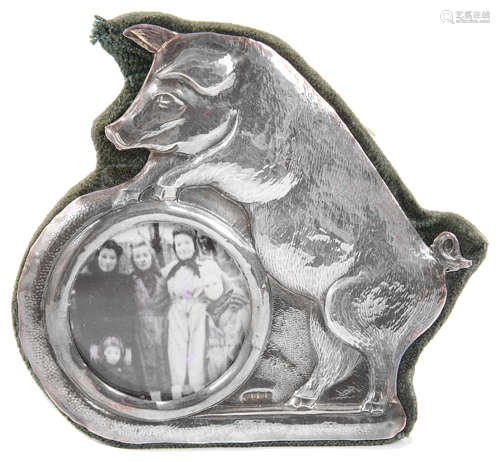 A contemporary novelty silver photograph frame